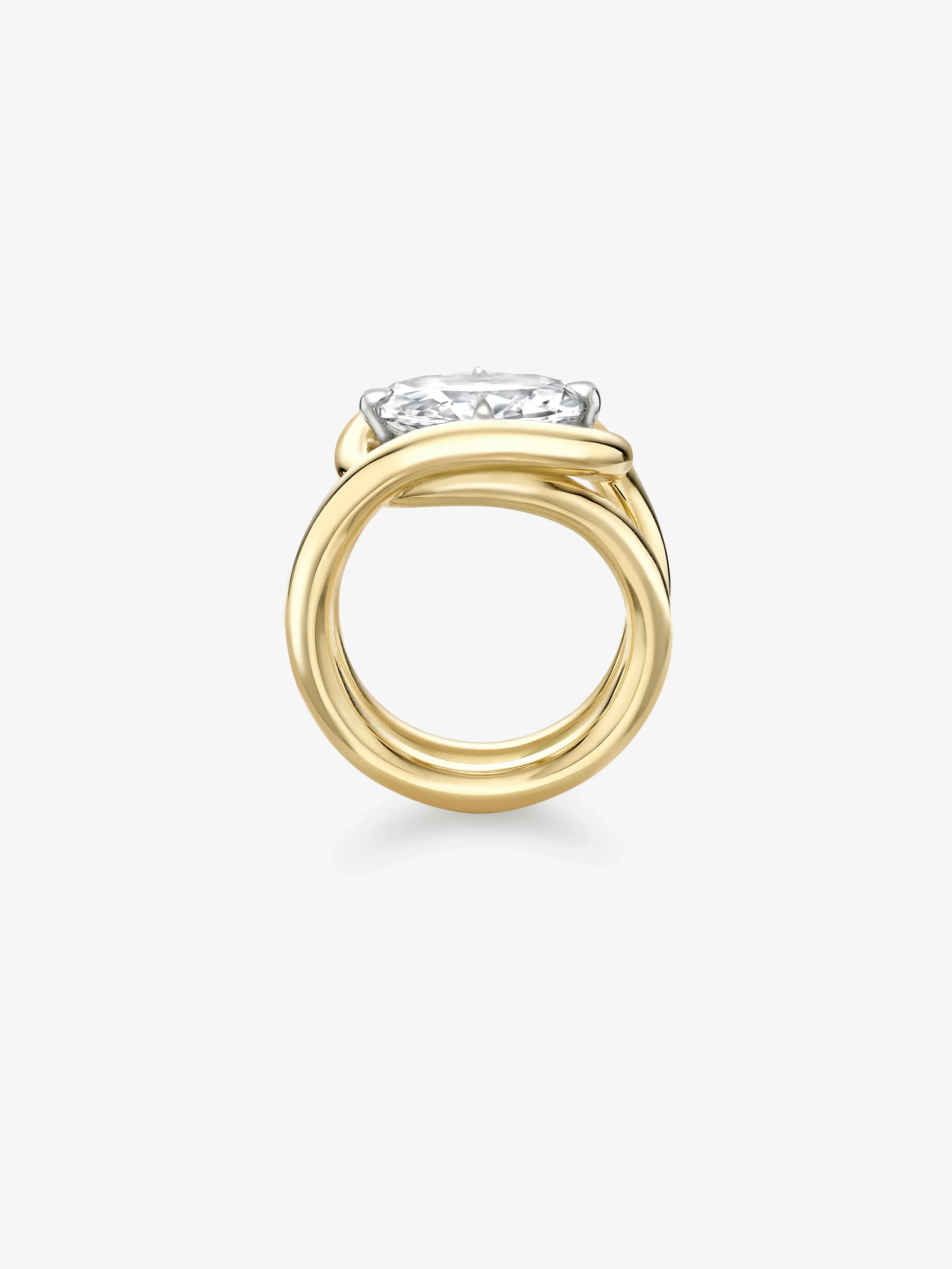 Twisted Gold 3.01ct Oval Diamond Ring - Image 4